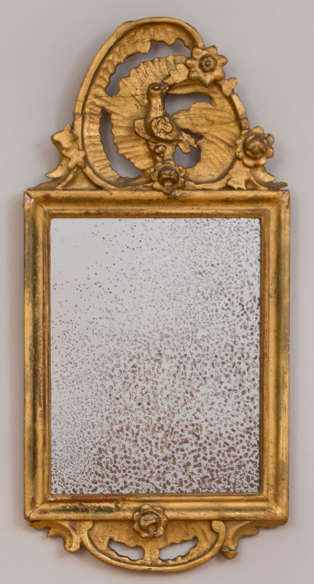 Appraisal: R gence Small Giltwood Mirror x in Provenance Balzac Antiques