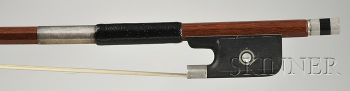 Appraisal: Silver Mounted Viola Bow Probably Nurnberger Workshop the octagonal stick