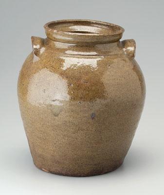 Appraisal: David Drake Edgefield jar celadon alkaline glaze stoneware two lug