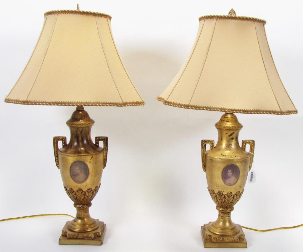 Appraisal: A pair of decorator table lamps urn form each with