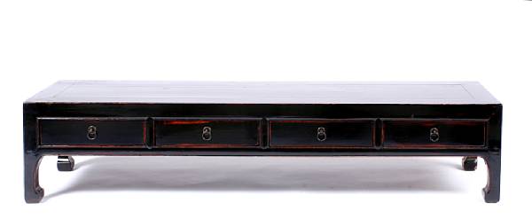 Appraisal: A Chinese lacquer finished low table height in ft in