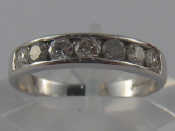 Appraisal: A carat white gold seven stone diamond ring estimated total