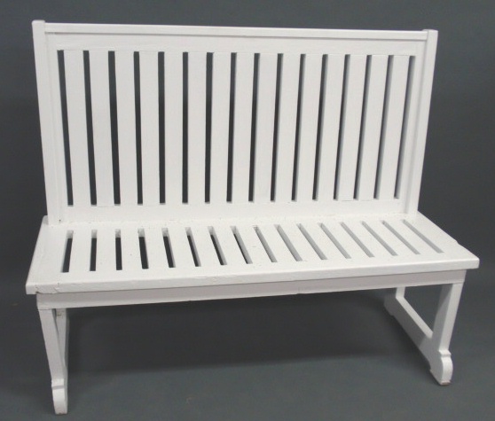 Appraisal: Pair of white garden benches from Blackburn Farm h x