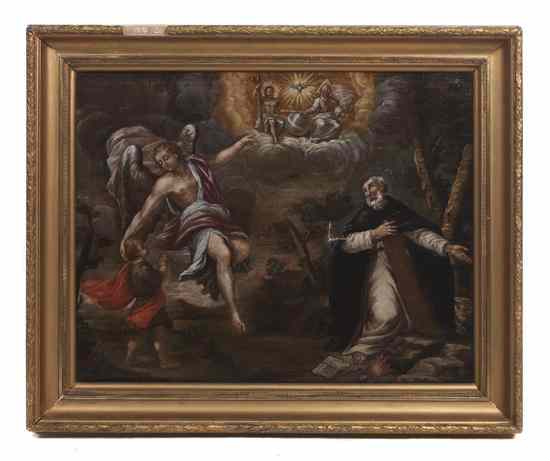 Appraisal: Italian School th century Vision of Thomas Aquinas oil on