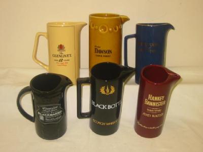 Appraisal: Six cylindrical whisky jugs for Wm Grant Sons Glenlivet Hankey