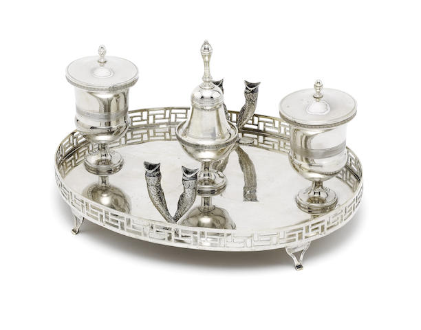 Appraisal: An early th century Neoclassical Italian silver inkstand makers mark