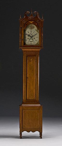 Appraisal: FINE INLAID LUMAN WATSON TALL CASE CLOCK Ohio ca -