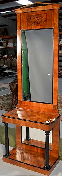 Appraisal: Beidermeier Console and Mirror Beidermeier two part console and mirror