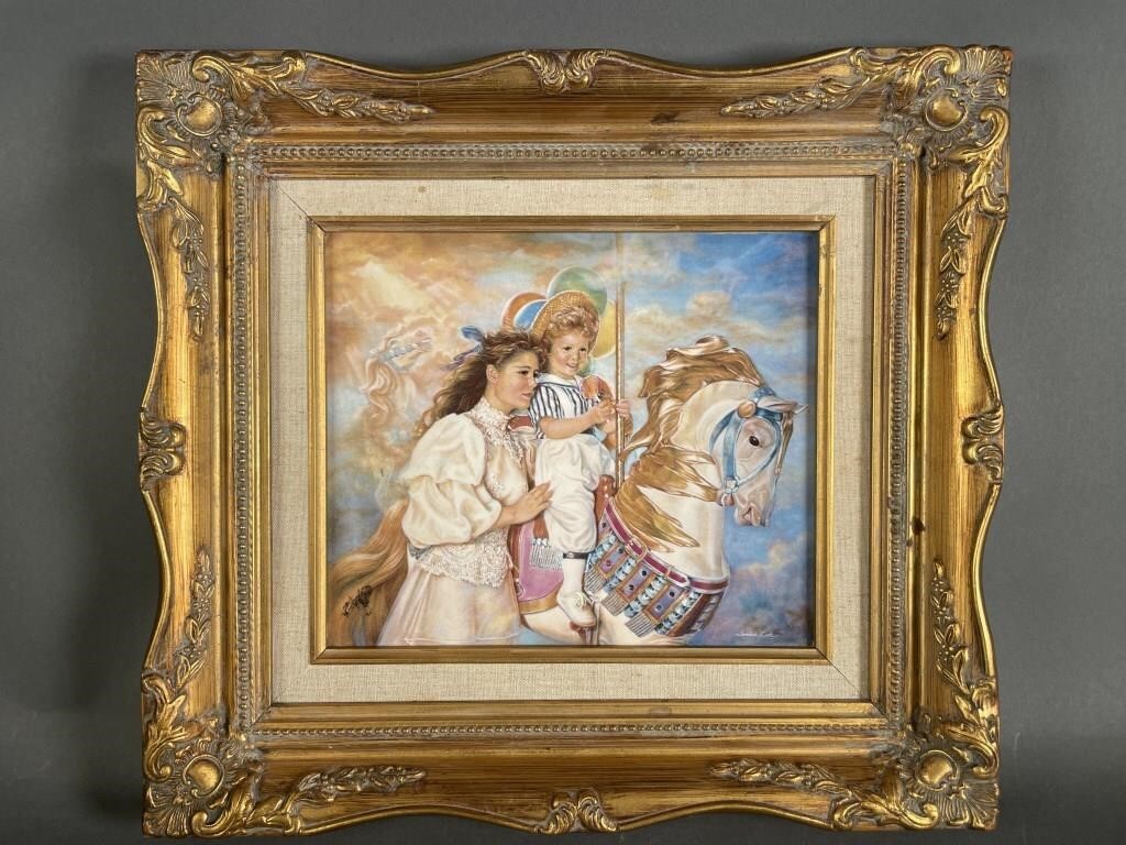 Appraisal: Franklin Mint porcelain plaque of a work titled Memories by