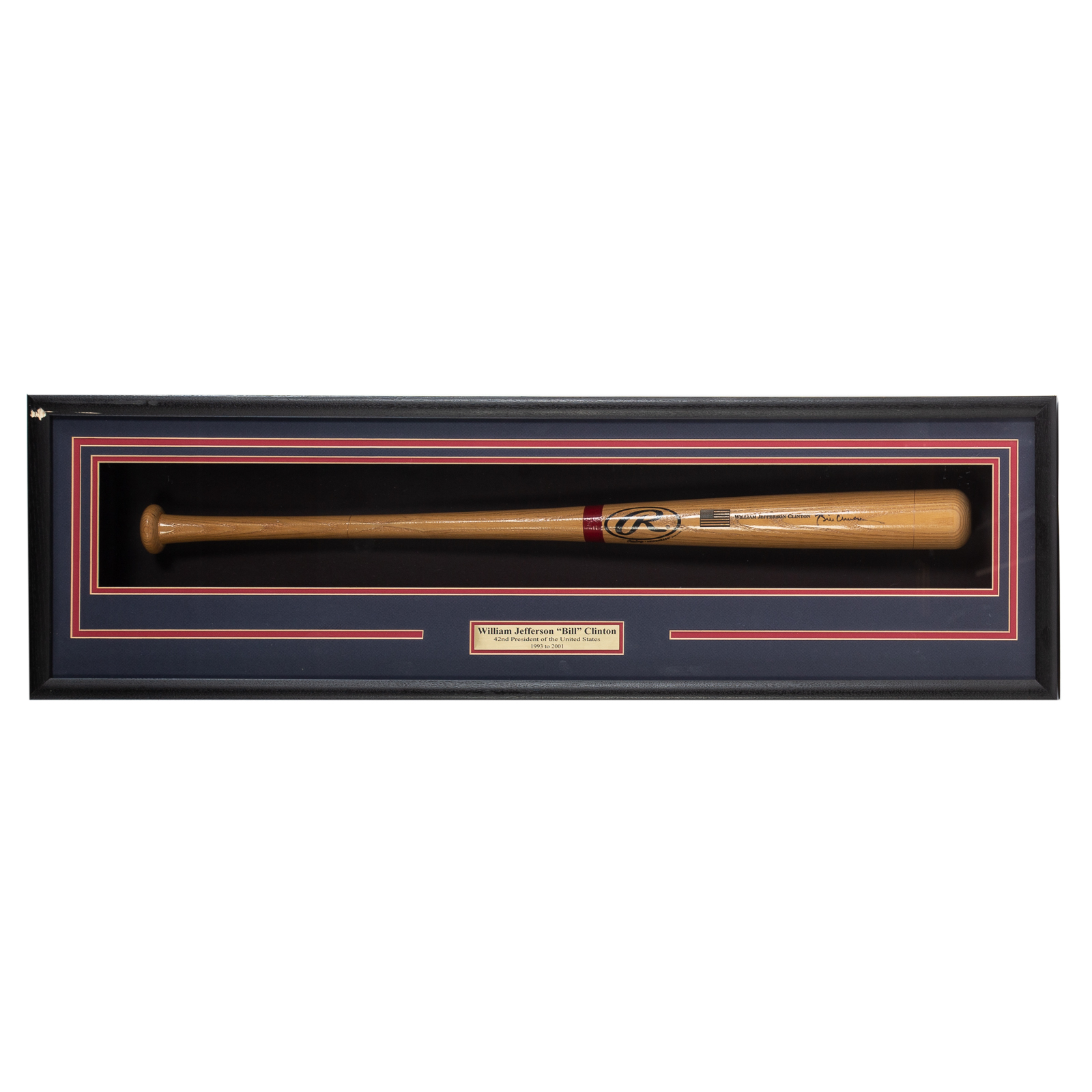 Appraisal: WILLIAM BILL CLINTON SIGNED BASEBALL BAT Rawlings baseball bat signed