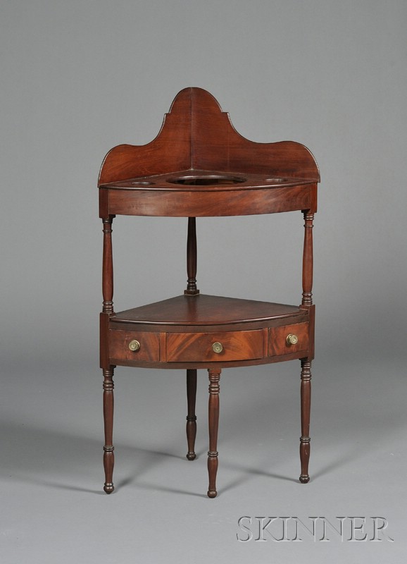 Appraisal: Federal Mahogany Corner Chamberstand New England early th century with