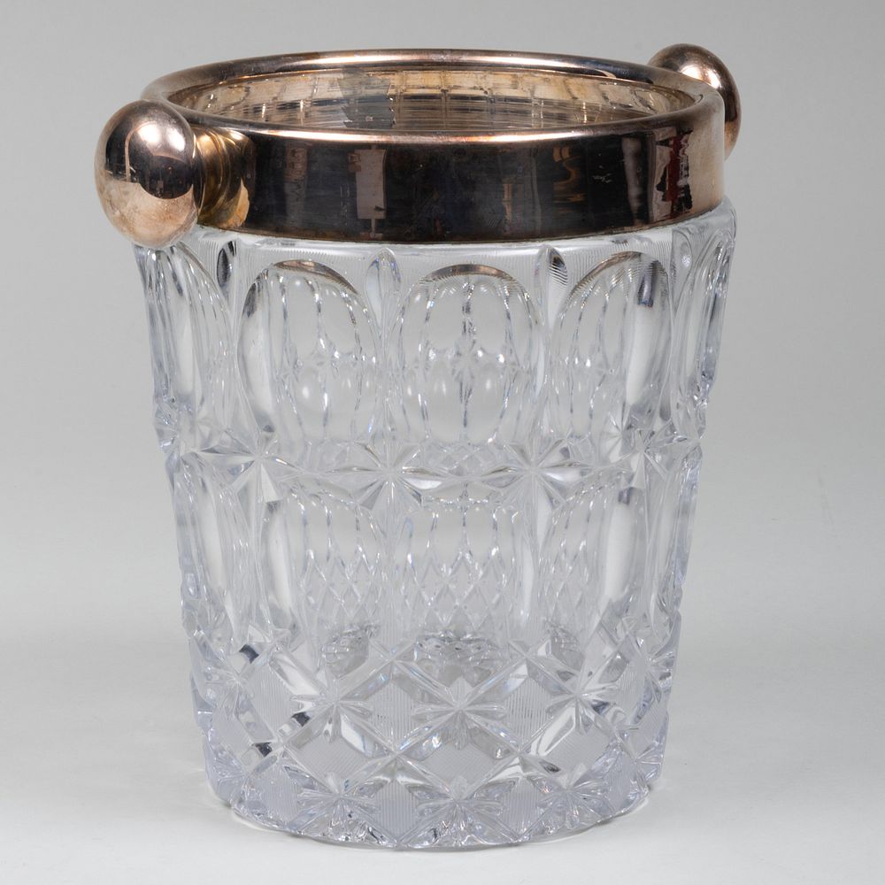 Appraisal: Silver Plate-Mounted Cut Glass Champagne Bucket x in diam Condition