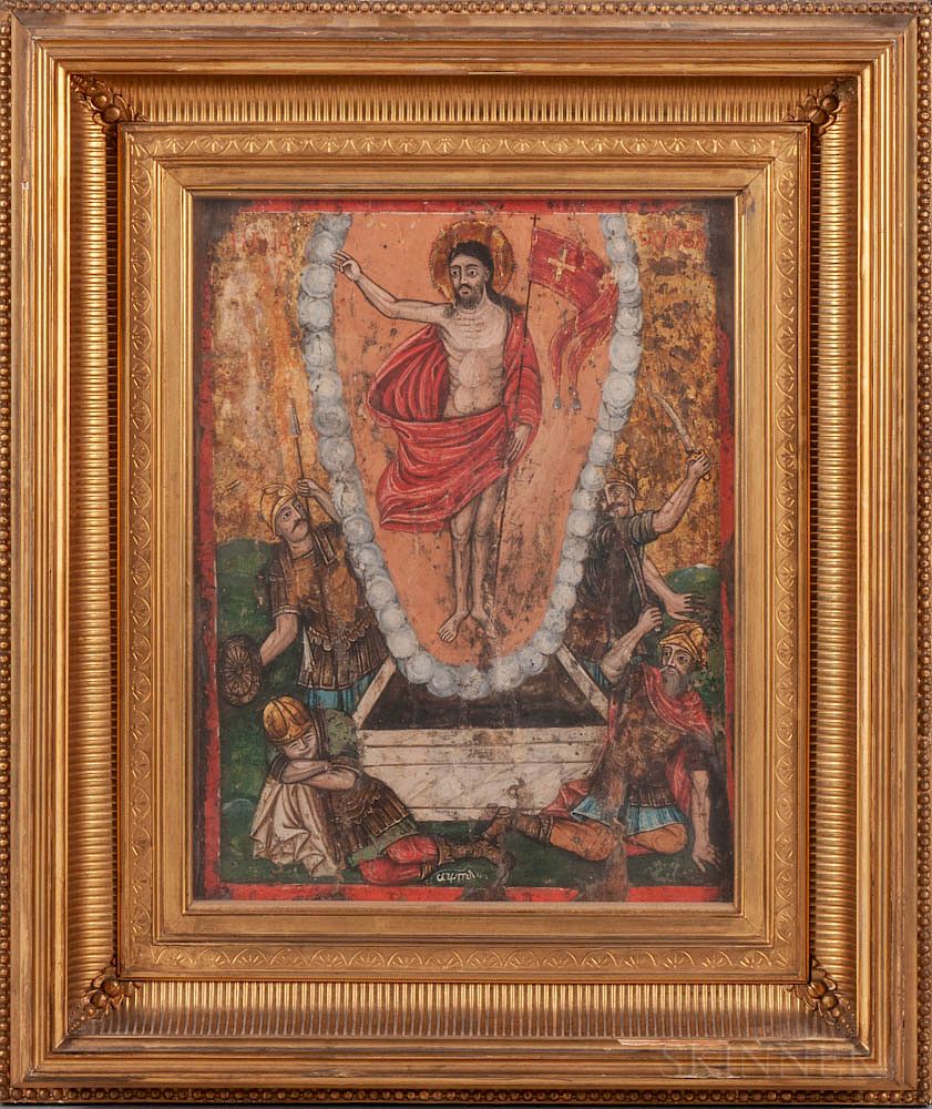 Appraisal: Greek Icon Depicting the Resurrection Greek Icon Depicting the Resurrection