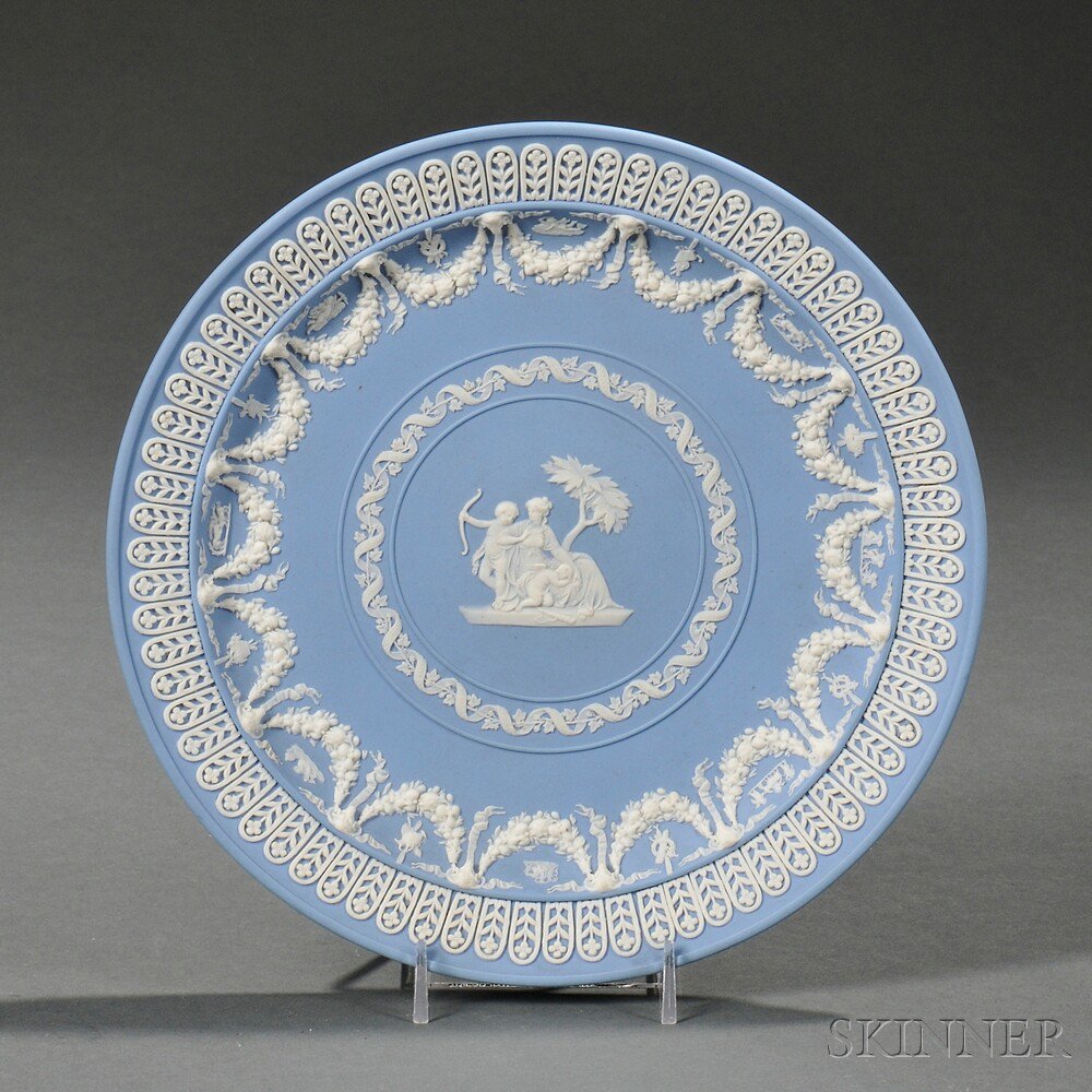 Appraisal: Wedgwood Solid Light Blue Jasper Plate England late th century