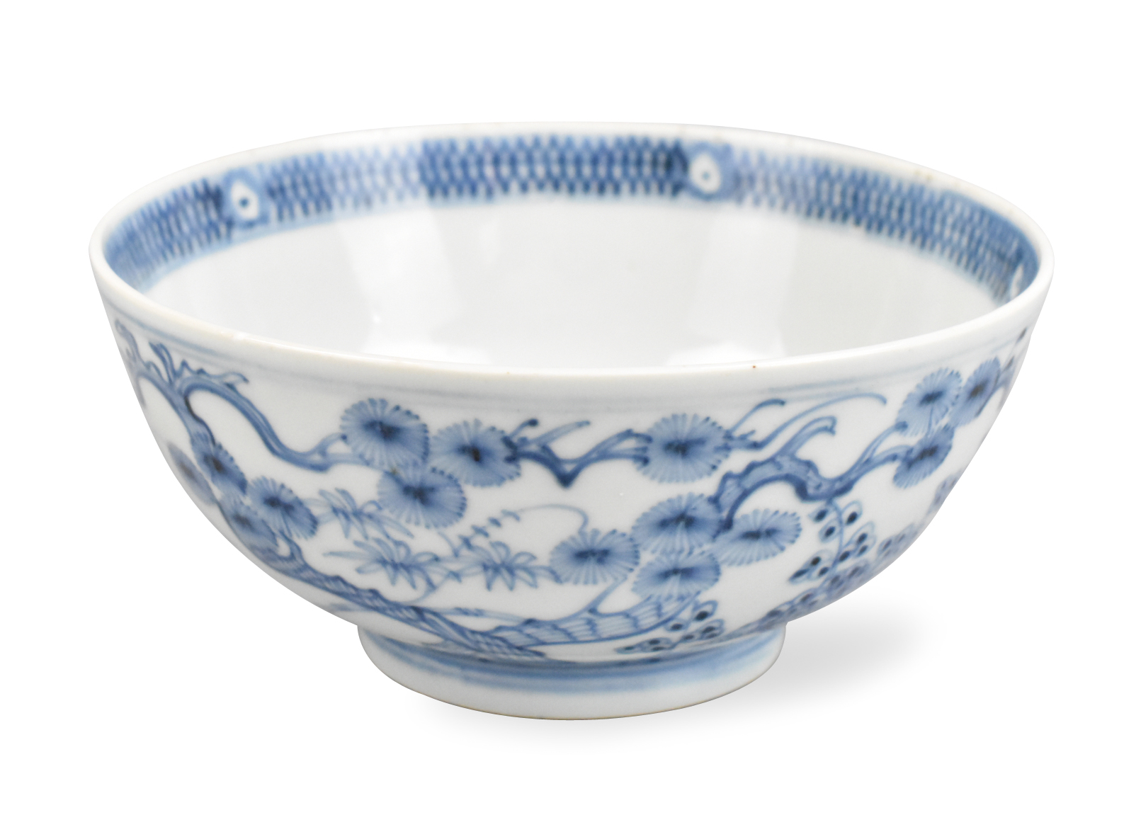 Appraisal: A Chinese blue and white bowl with the three winter