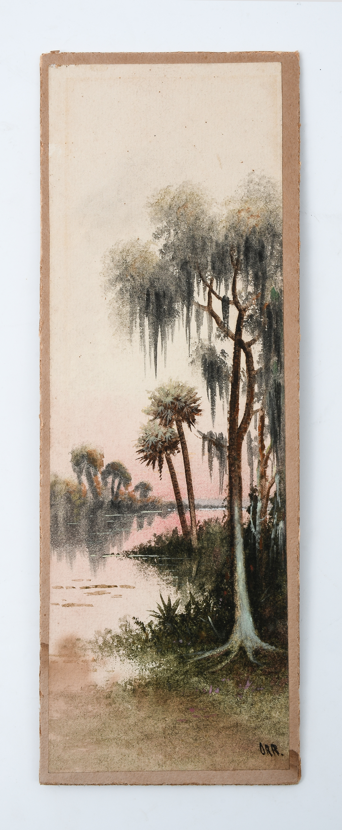 Appraisal: ORR C S American th Century Sunset Palm River Scene