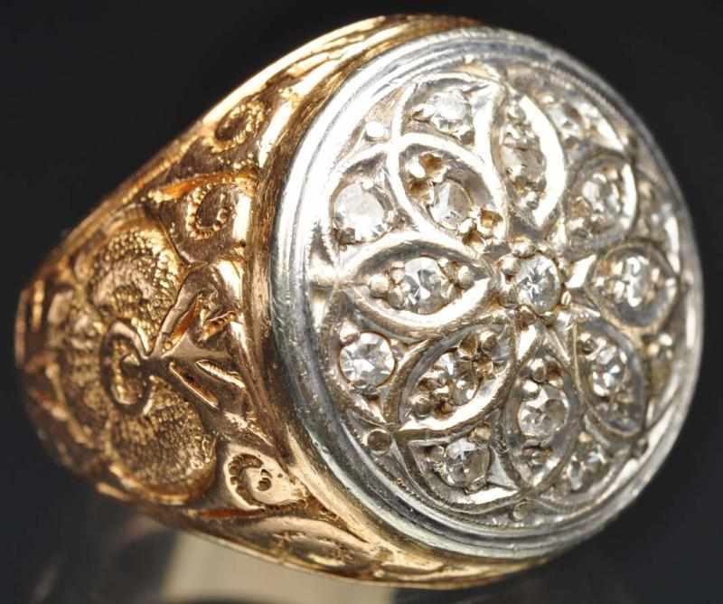 Appraisal: K Y Gold Diamond Men's Ring Ring has diamonds carats