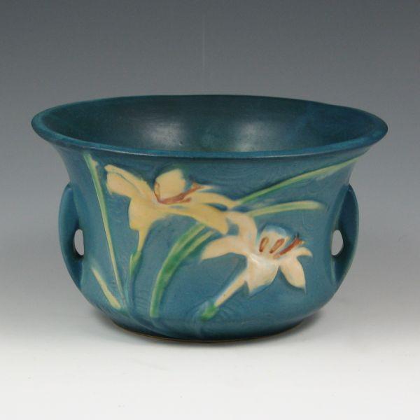 Appraisal: Roseville Zephyr Lily bowl in blue Marked Roseville USA -