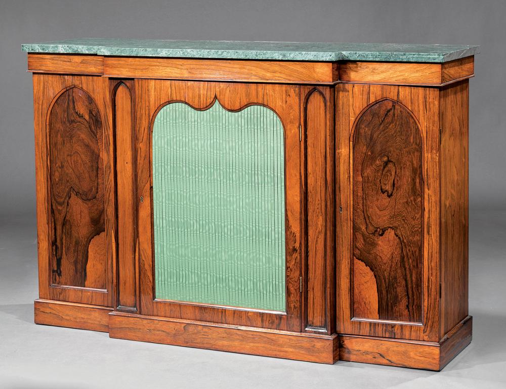 Appraisal: William IV Rosewood Breakfront Parlor Cabinet mid- th c later