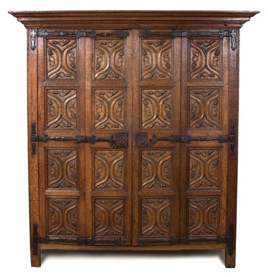 Appraisal: Sale Lot A Northern European Gothic Carved Oak Armoire possibly