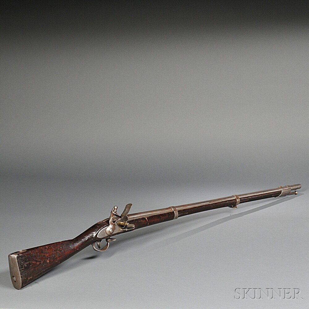 Appraisal: Model Flintlock Musket c walnut stock tail of the lockplate