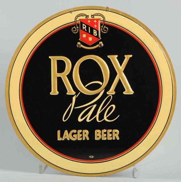 Appraisal: Rox Pale Lager Beer Round Tin Flat Sign Manufactured by