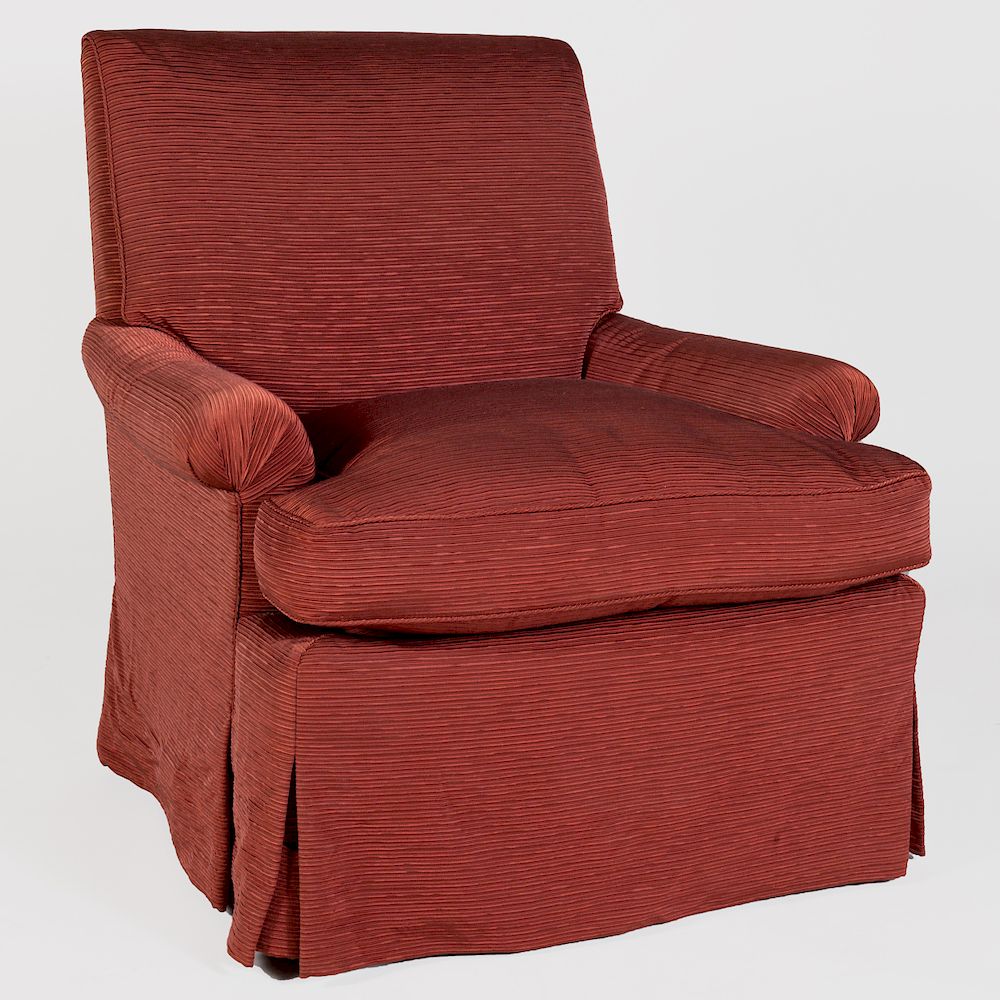 Appraisal: Maroon Upholstered Swivel Club Chair x x in Condition In