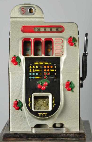 Appraisal: Mills Black Cherry Slot Machine Description This machine was originally