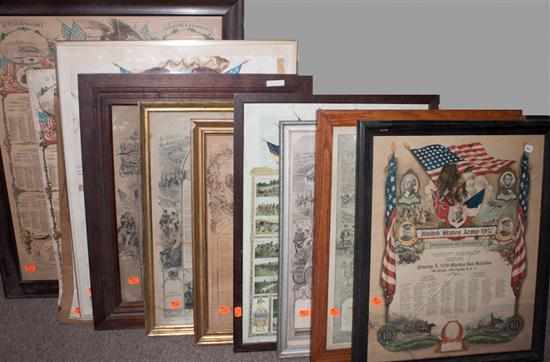 Appraisal: Regimental Memorials Eleven rolls of honor regiment lists soldier memorials