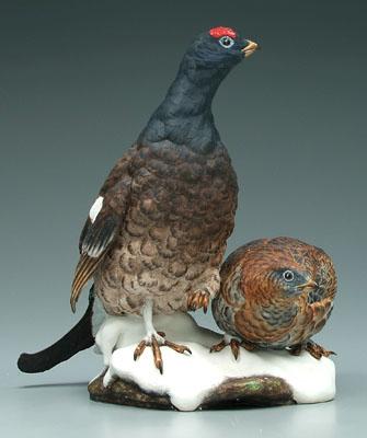 Appraisal: Boehm bird figurine pair black grouse black printed V shaped