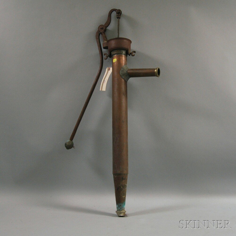 Appraisal: Copper Cast Iron and Brass Hand-operated Water Pump total lg