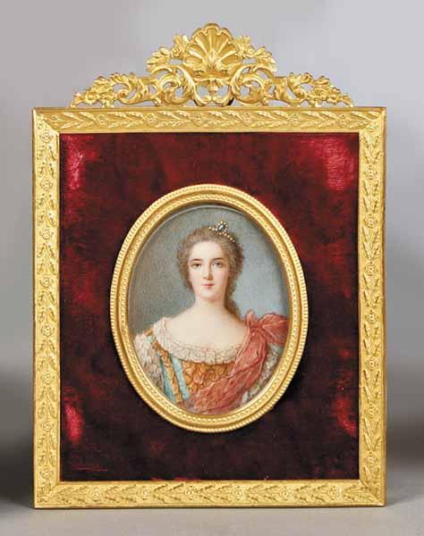 Appraisal: A French Oval Miniature Portrait of a Lady in th