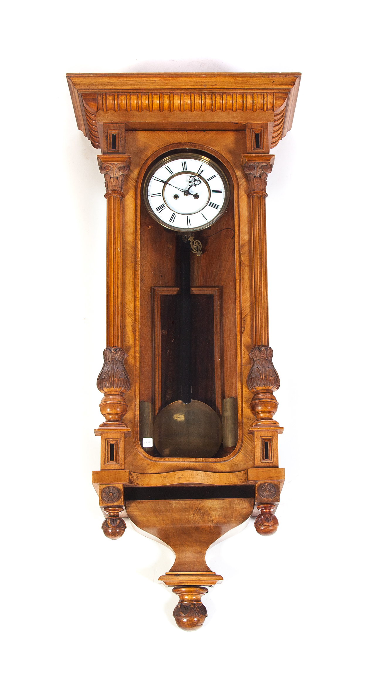 Appraisal: VIENNA-STYLE WALL CLOCK European th quarter- th century Nicely carved