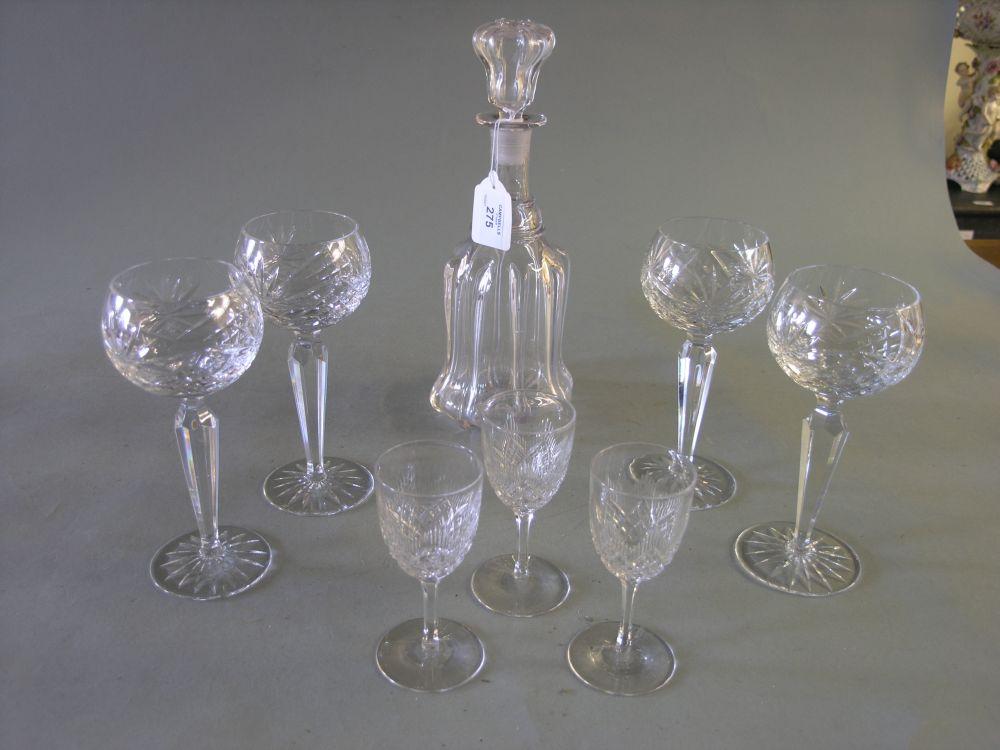 Appraisal: A good set of four tall wine glasses a set