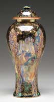 Appraisal: WEDGWOOD FAIRYLAND LUSTRE COVERED VASE Outstanding Fairyland Lustre vase in