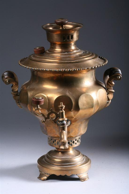 Appraisal: RUSSIAN BRASS SAMOVAR th century - in high