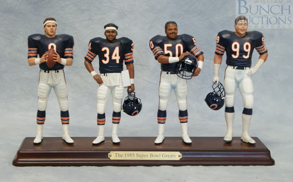 Appraisal: Danbury Mint Super Bowl Greats McMahon Payton Singletary Hampton tallest