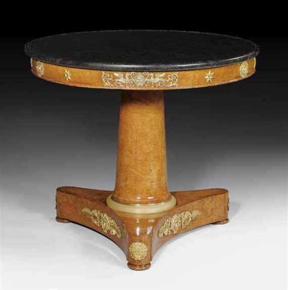 Appraisal: ROUND SALON TABLE Empire Restauration stamped J J WERNER Jean-Jacques