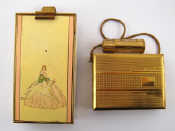 Appraisal: Two combined cigarette compact and lipstick cases one enamelled x