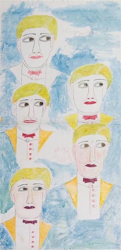 Appraisal: Lee Godie American - Figures Lee Godie American - Figures