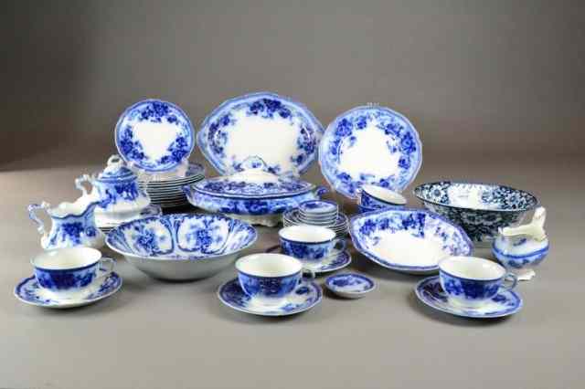 Appraisal: FLOW BLUE CHINA SET - RICHMOND JOHNSON BROS Including items