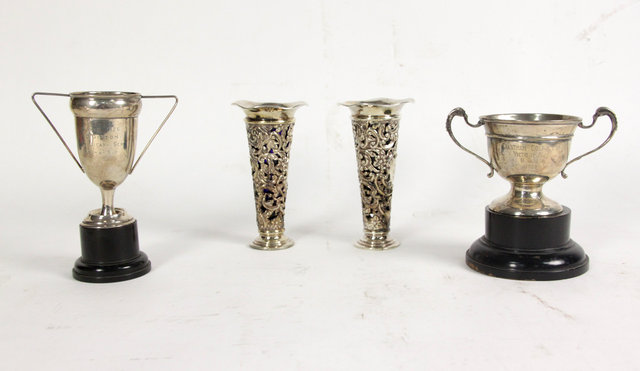 Appraisal: Two silver golf trophies London and both with presentation inscriptions