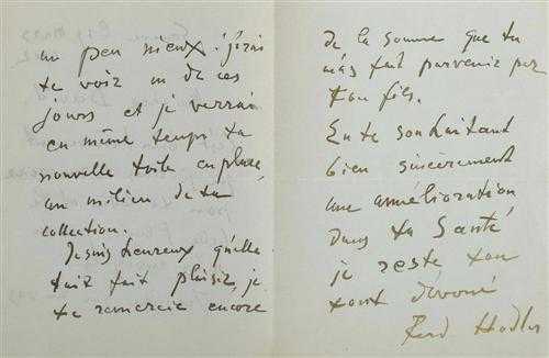 Appraisal: HODLER Ferdinand - Autograph signed letter to his friend David