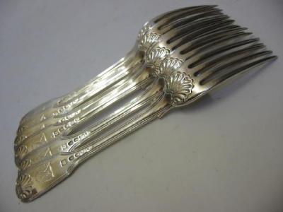 Appraisal: A SET OF SIX GEORGE III DESSERT FORKS in the