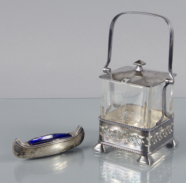 Appraisal: English Sterling Salt CellarIn the form of a canoe with