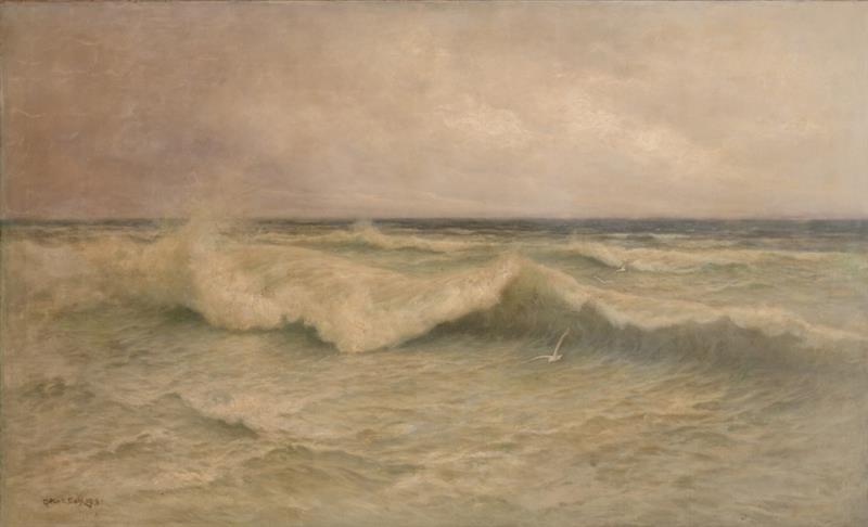 Appraisal: ARTHUR V DIEHL - SEASCAPE WITH GULLS Oil on canvas