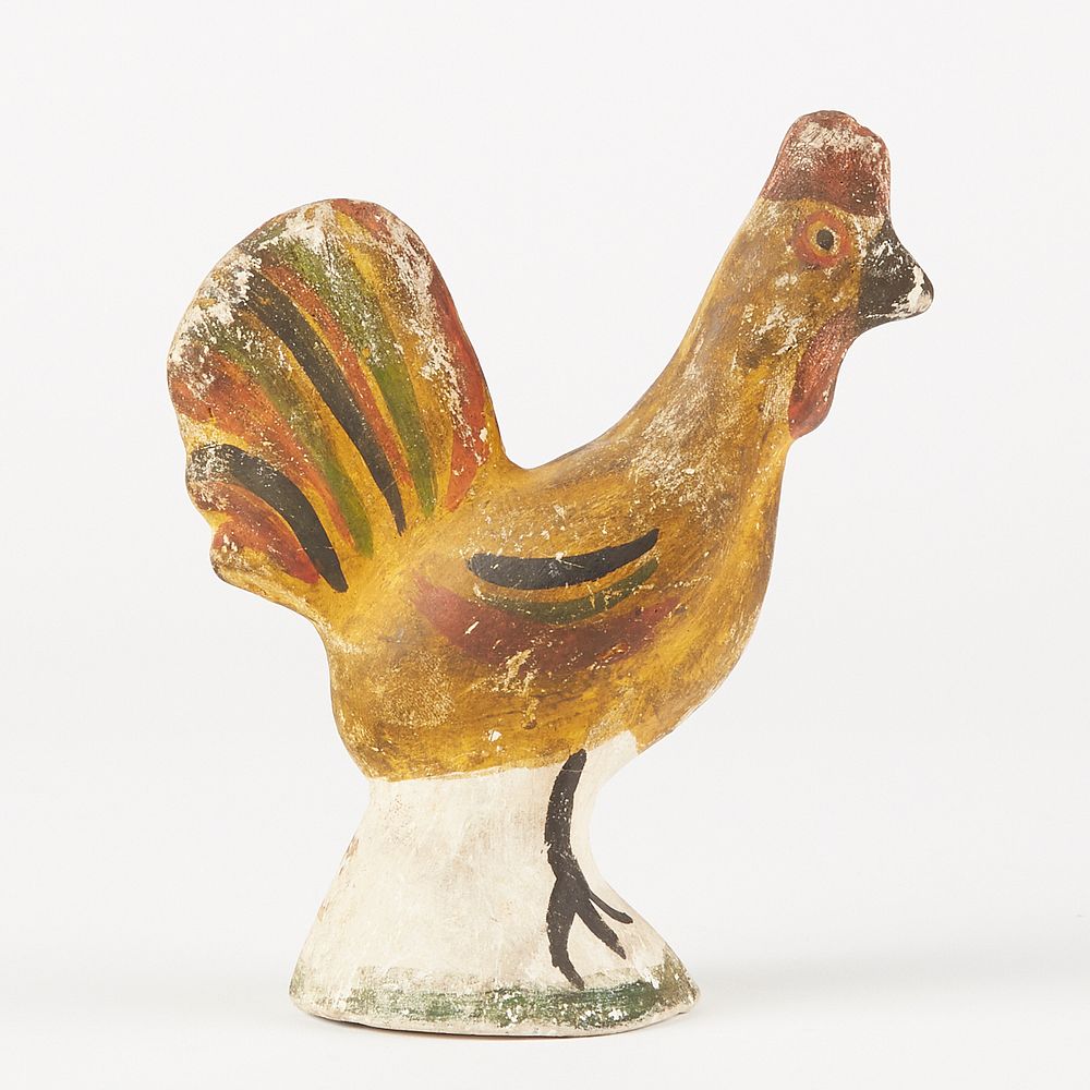 Appraisal: th c Polychrome Chalkware Rooster th century polychrome chalkware rooster