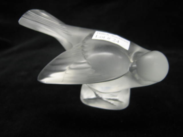 Appraisal: Lalique French Crystal Figurine of a Bird frosted