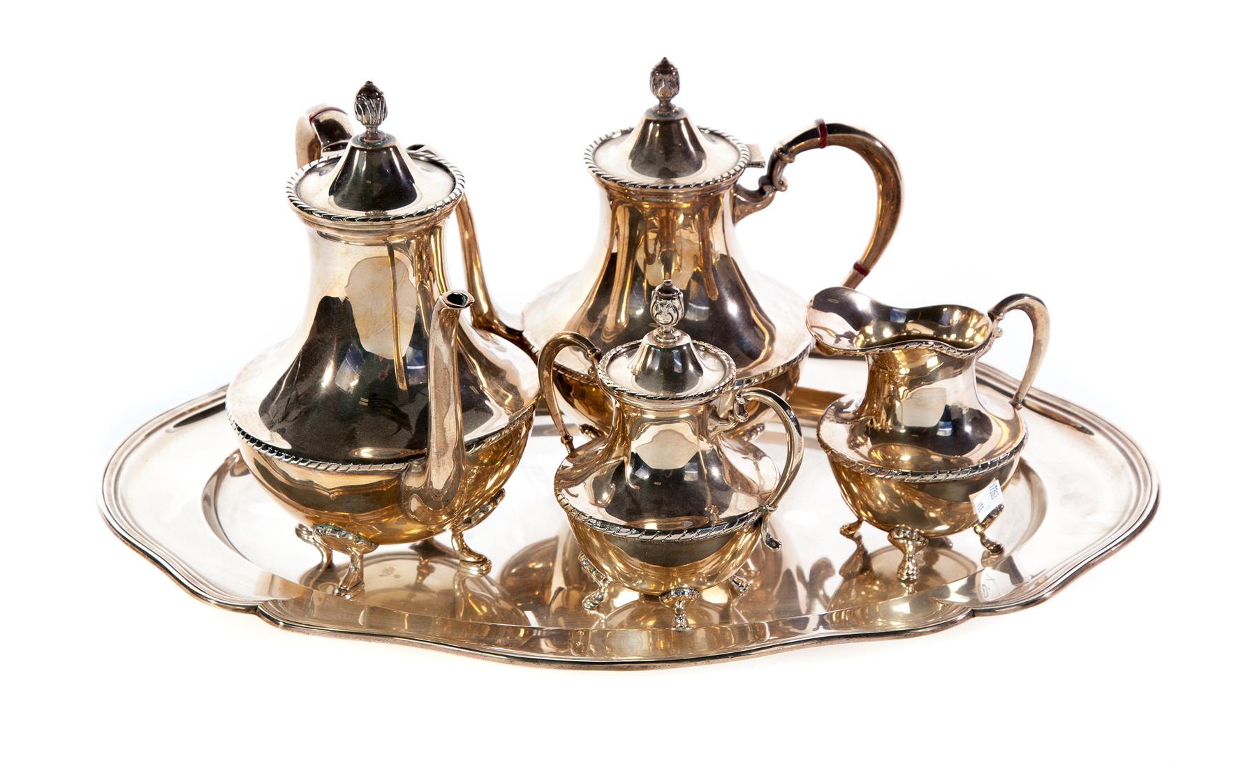 Appraisal: MEXICAN STERLING TEA SET Twentieth century Four piece tea set