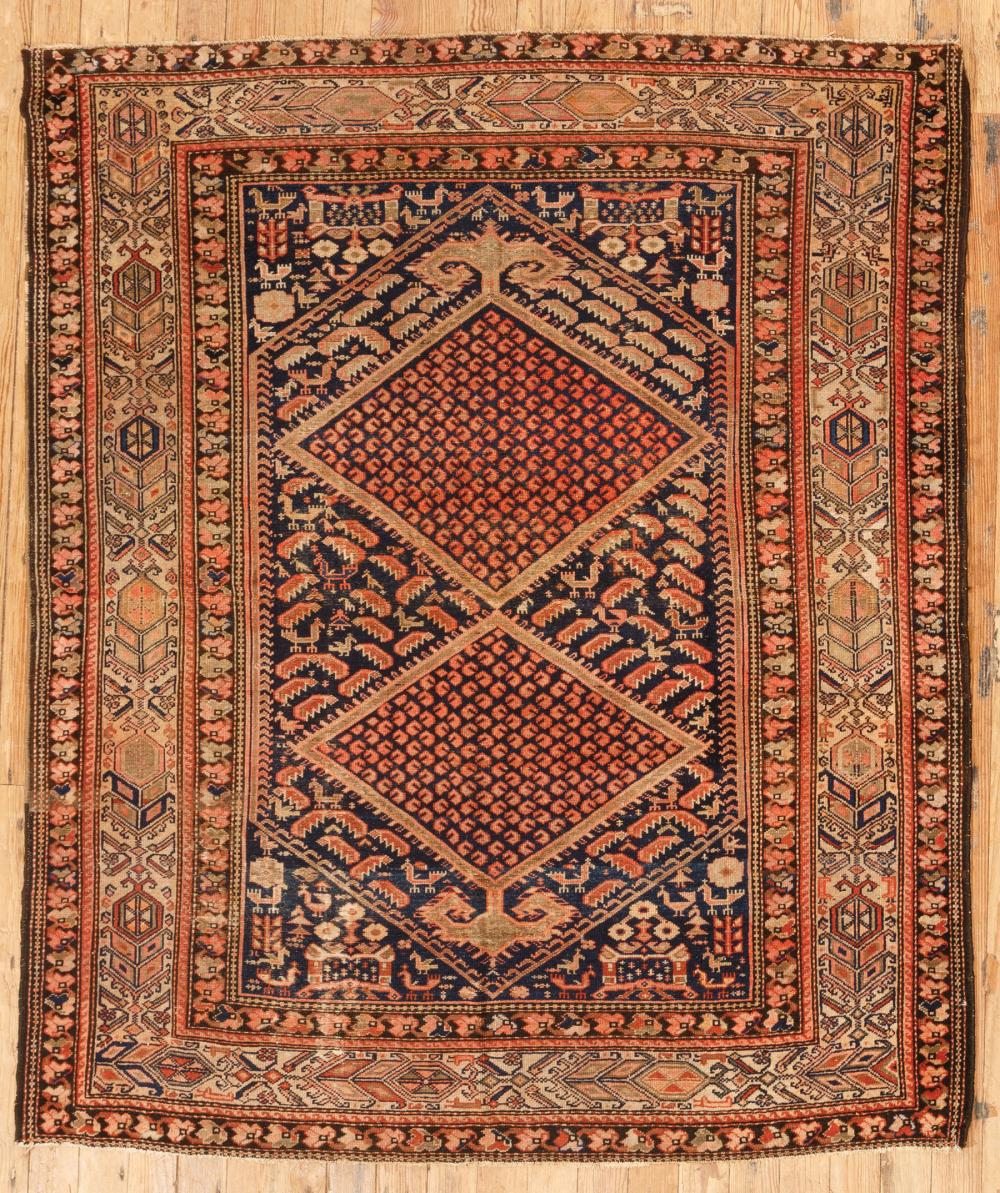 Appraisal: Antique Tribal Rug double medallion ft in x ft in